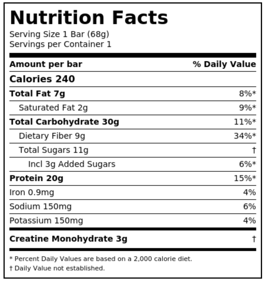 Cookie Dough Drizzle — nutrition facts 1