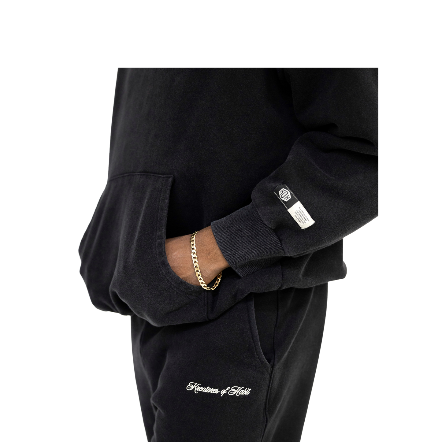 Black Scripted Hoodie
