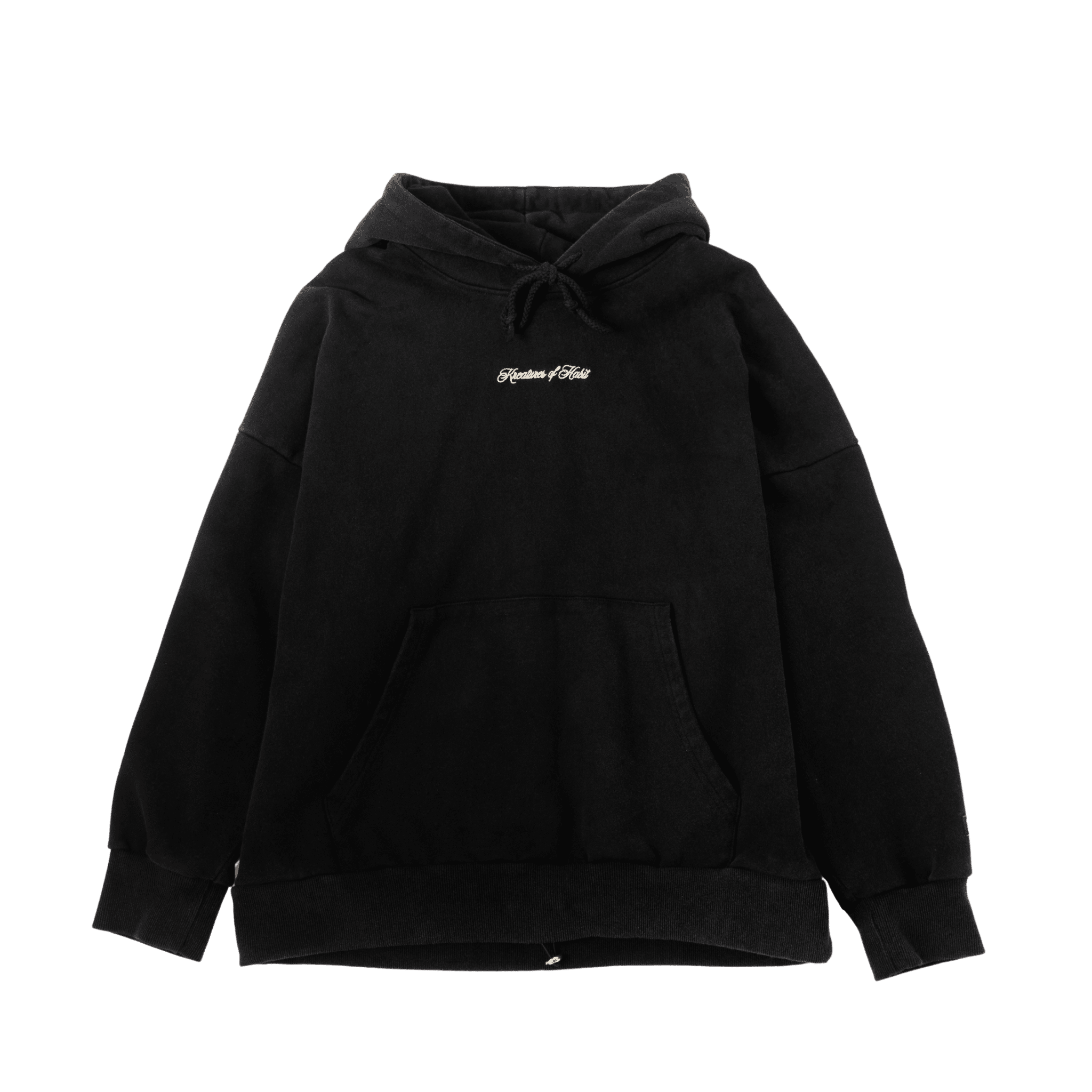 Black Scripted Hoodie - Kreatures of Habit