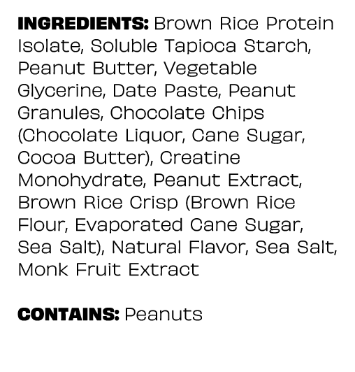 DAILY BAR Chocolate Peanut Butter Banger protein bar ingredients list - 20g protein, 3g creatine per bar