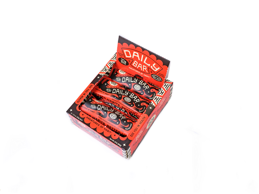 DAILY BAR protein bars with 20g protein and 3g creatine - 12 pack box of Chocolate Peanut Butter Banger