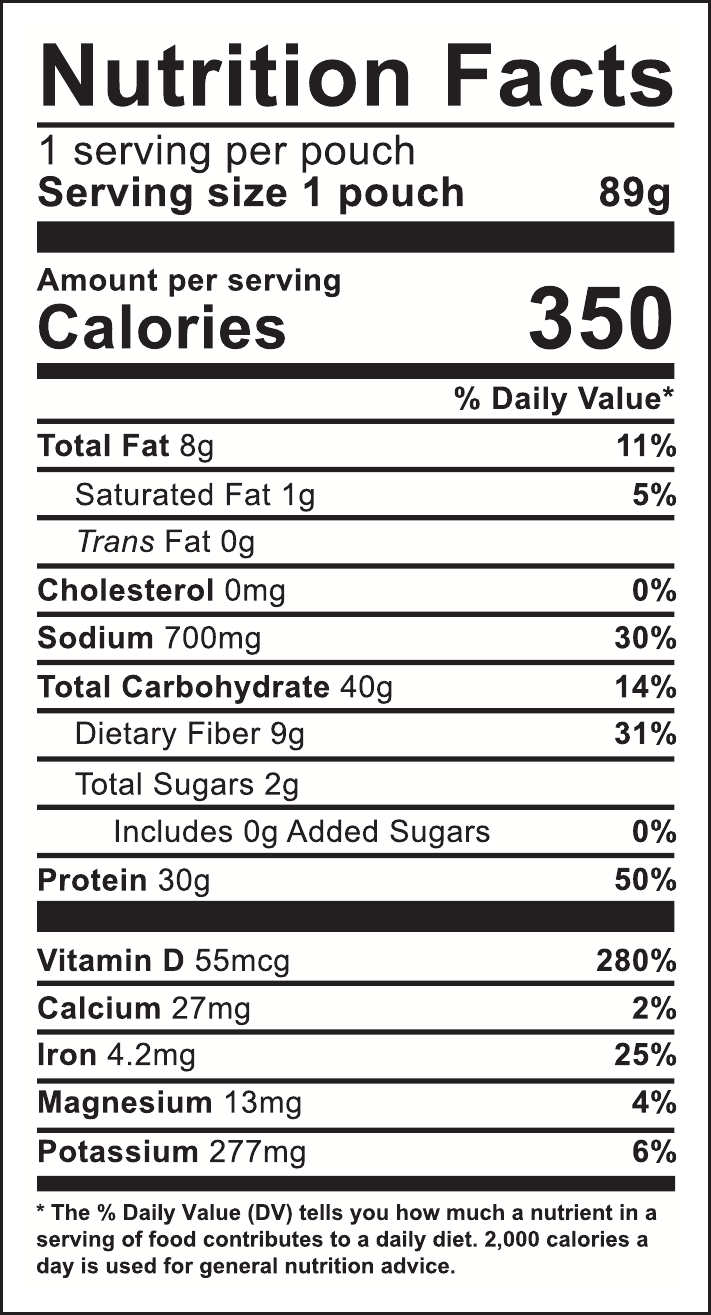 Peanut Butter Banana nutrition 1