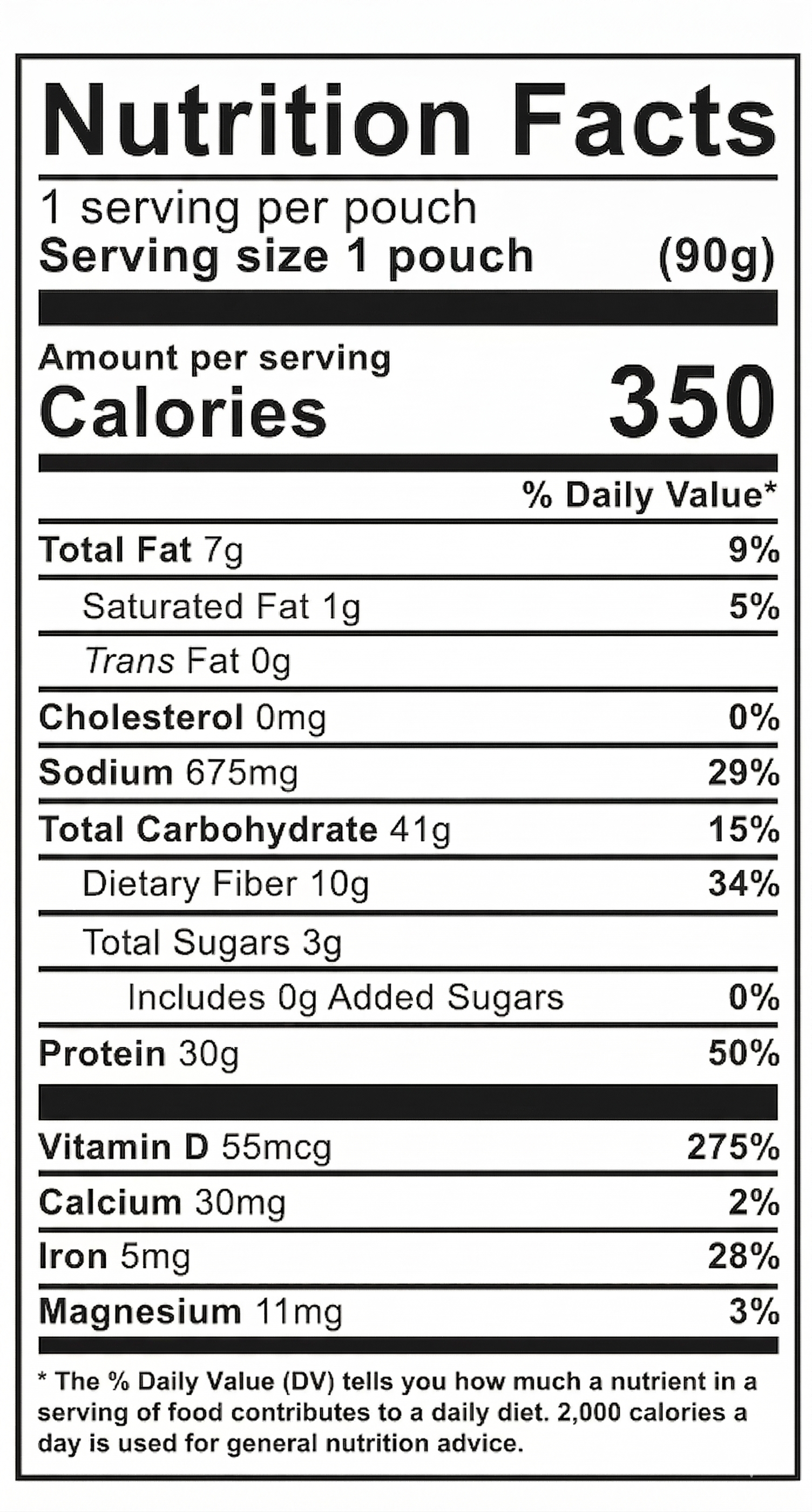 Blueberry Banana — nutrition facts 1