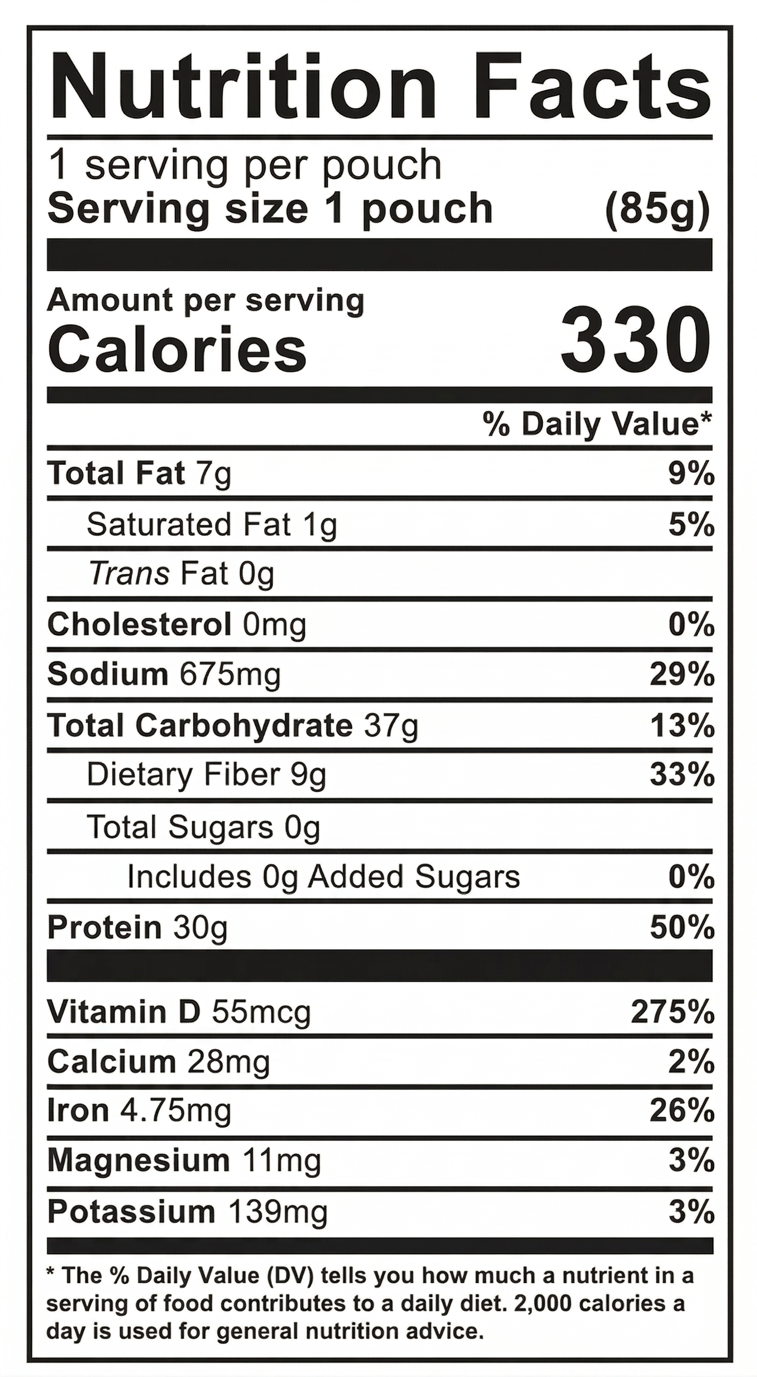 Maple Caramel — nutrition facts 1