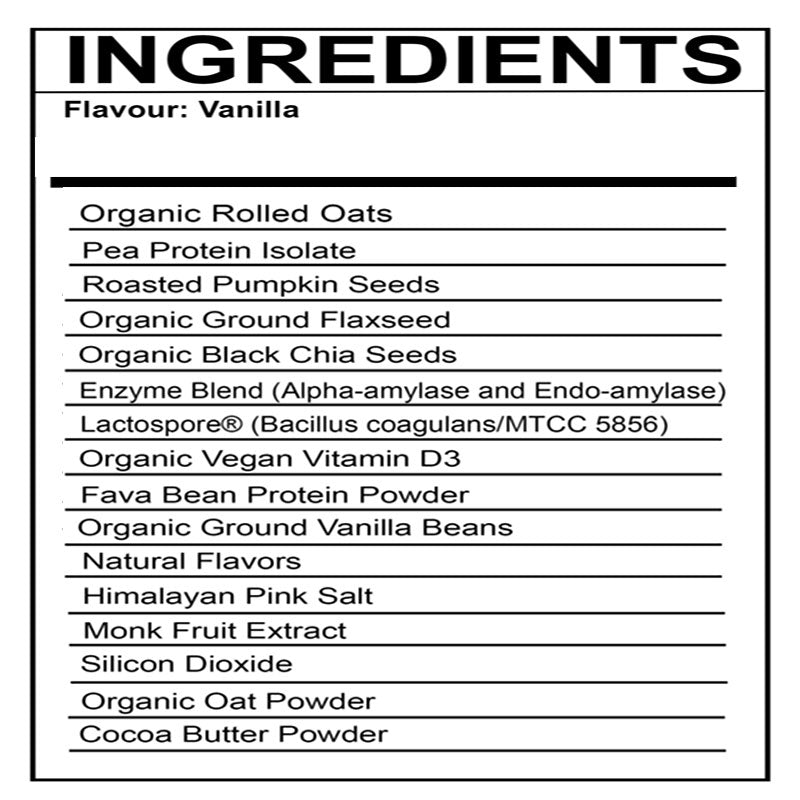 Vanilla — nutrition facts 2