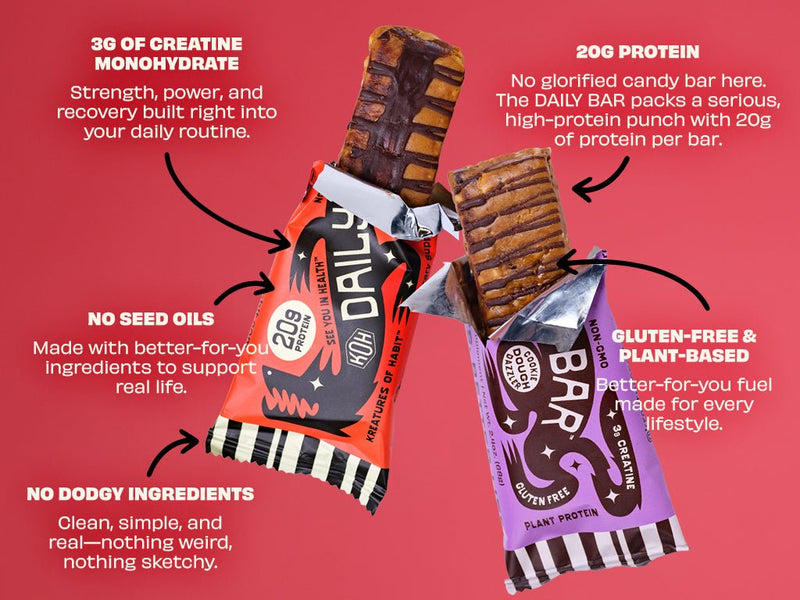 DAILY BAR, 20g of Protein and 3g of Creatine - Kreatures of Habit