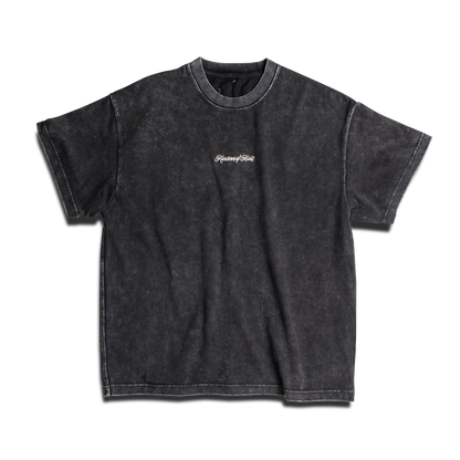 Washed Black Scripted Tee