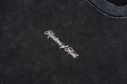 Washed Black Scripted Tee