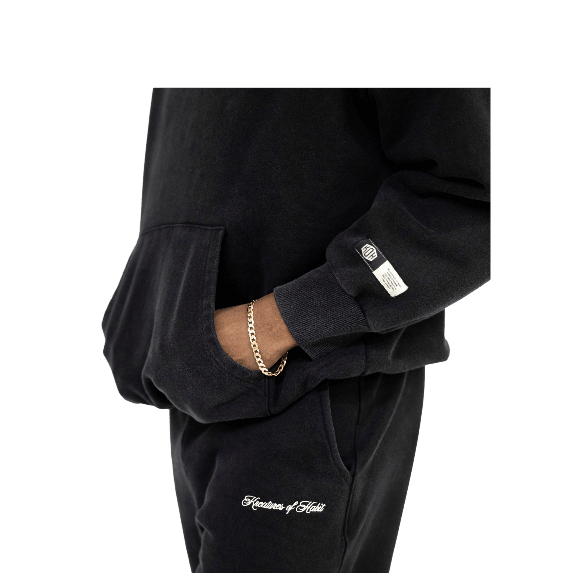 Black Scripted Hoodie - Kreatures of Habit