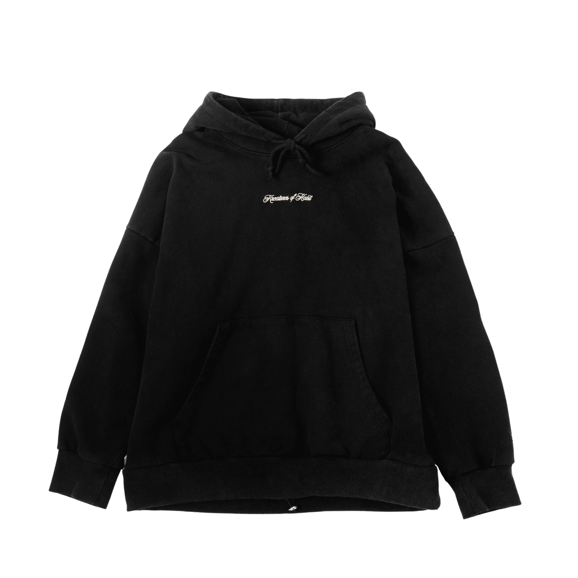 Black Scripted Hoodie - Kreatures of Habit Black Scripted Hoodie - Kreatures of Habit