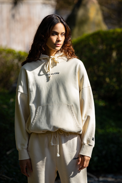 Oat Scripted Hoodie